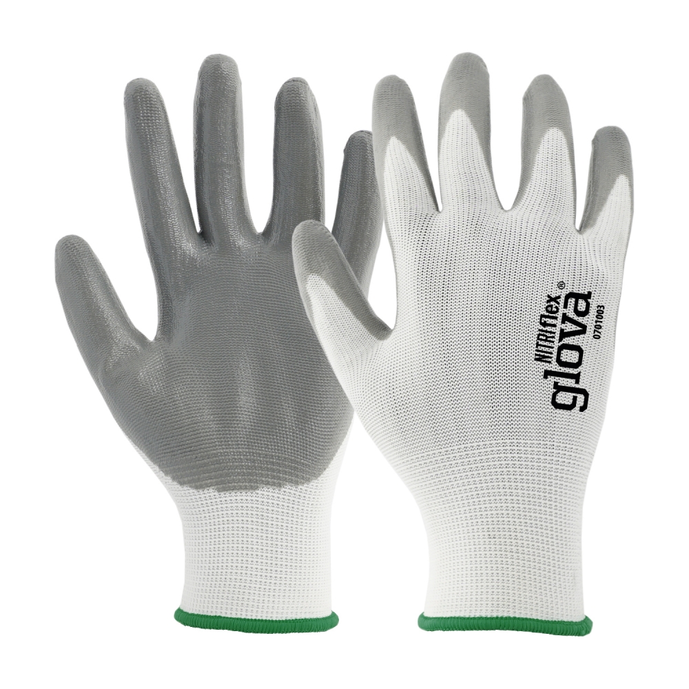 LUVA NYLON REVESTIMENTO NITRILO CINZA     0701003-10