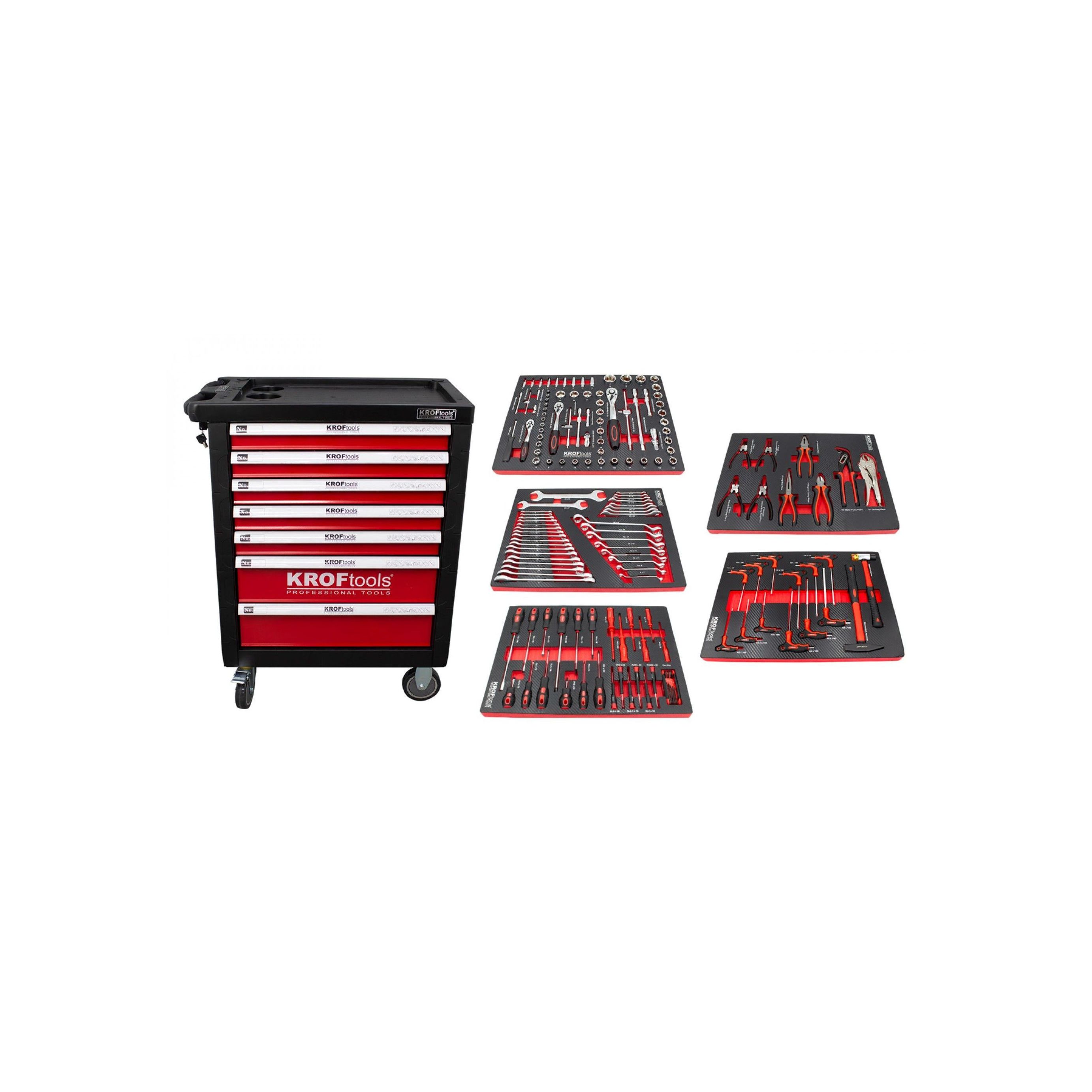 CARRO 7 GAVETAS 160 FERRAMENTAS  8612 Vermelho