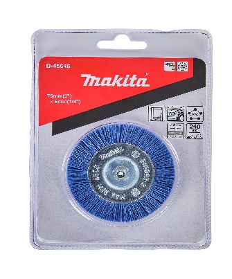 ESCOVA NYLON  c/PERNO 6   D75 GRÃO 240    D-45646